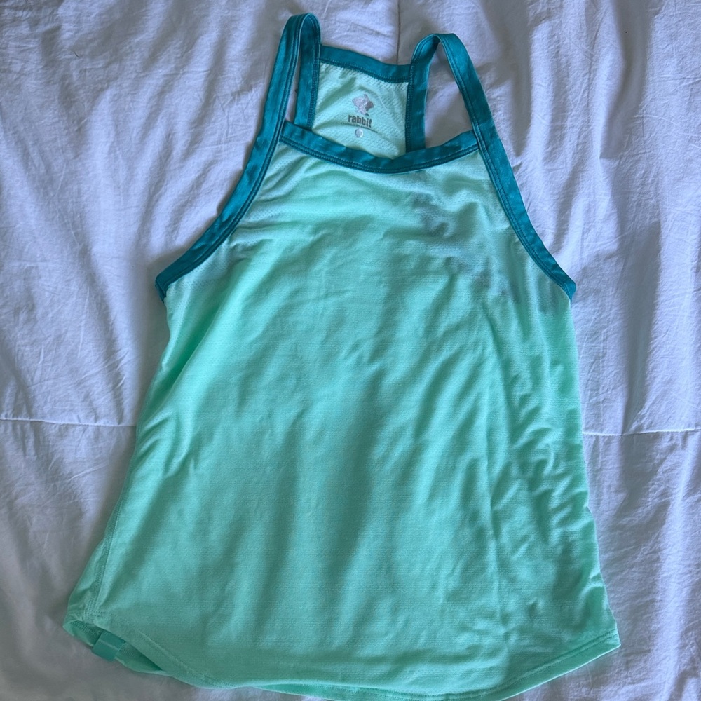 Rabbit Teal Racerback Tank Top